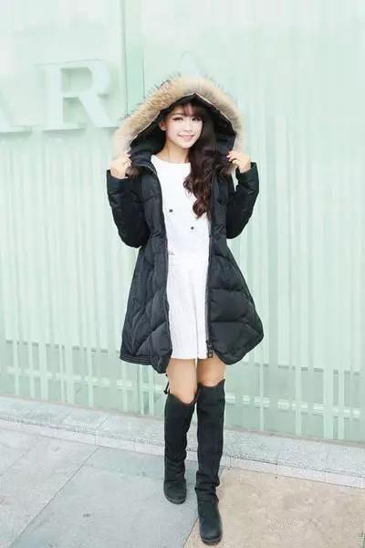 长靴羽绒服搭配技巧