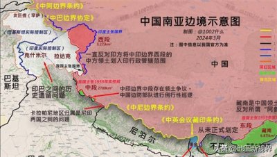 ​拉达克右侧的争议区一览，我国已实控阿克赛钦，典角村已成功建设