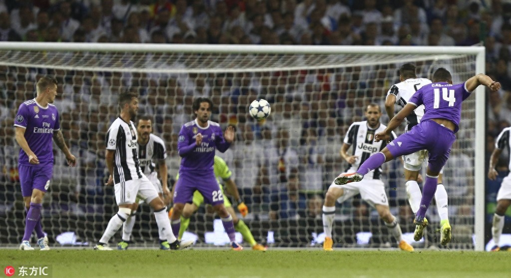 C罗梅开二度助皇马4-1胜尤文夺得欧冠冠军 布冯梦碎千年球场