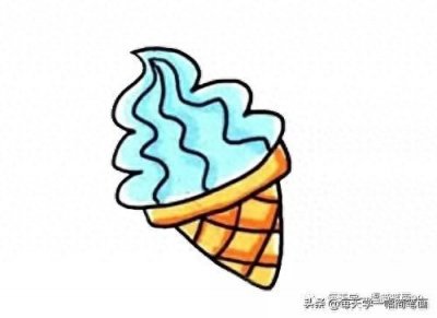 ​每天学一幅简笔画--美味冰激凌简笔画画法步骤图片教程