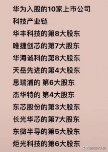 ​华为是十大股东的上市公司名单出炉！（华为概念集合）