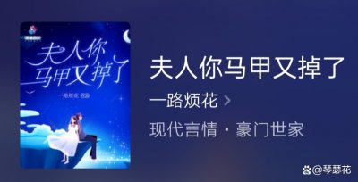 ​推荐一部现代文《夫人你马甲又掉了》，女主各种马甲，全程打脸爽