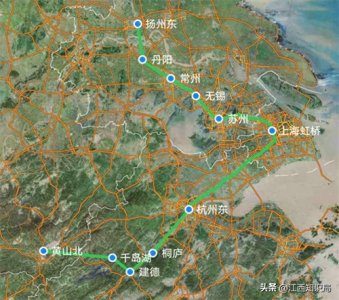 ​黄山至扬州高铁，G7320次列车，绕行上海虹桥等
