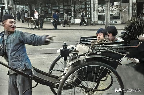 老照片：风靡全国的黄包车，最先从日本传入上海，进而流行全中国